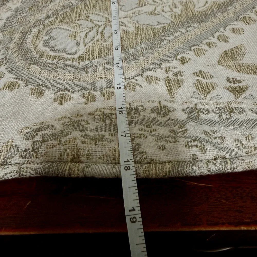4-Custom Jacquard Paisley Pillow Covers Sz-18 x 18 Gold, Silver, Ivory Neutrals‎